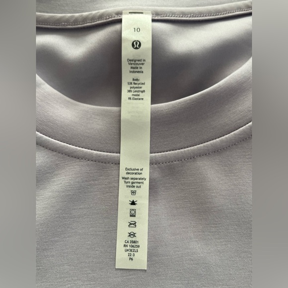 🍋LIKE NEW Lululemon Softstreme Faint Lavender Perfectly Oversized Crop Crew - 10 - Picture 4 of 11